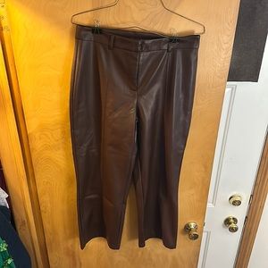 Brown leather pants